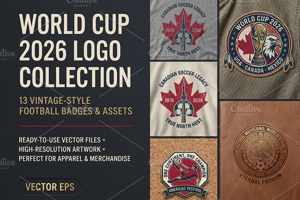 World Cup 2026 Soccer Badge EPS Set, an Object Graphic by NH graphic (Photo 1 of 4)