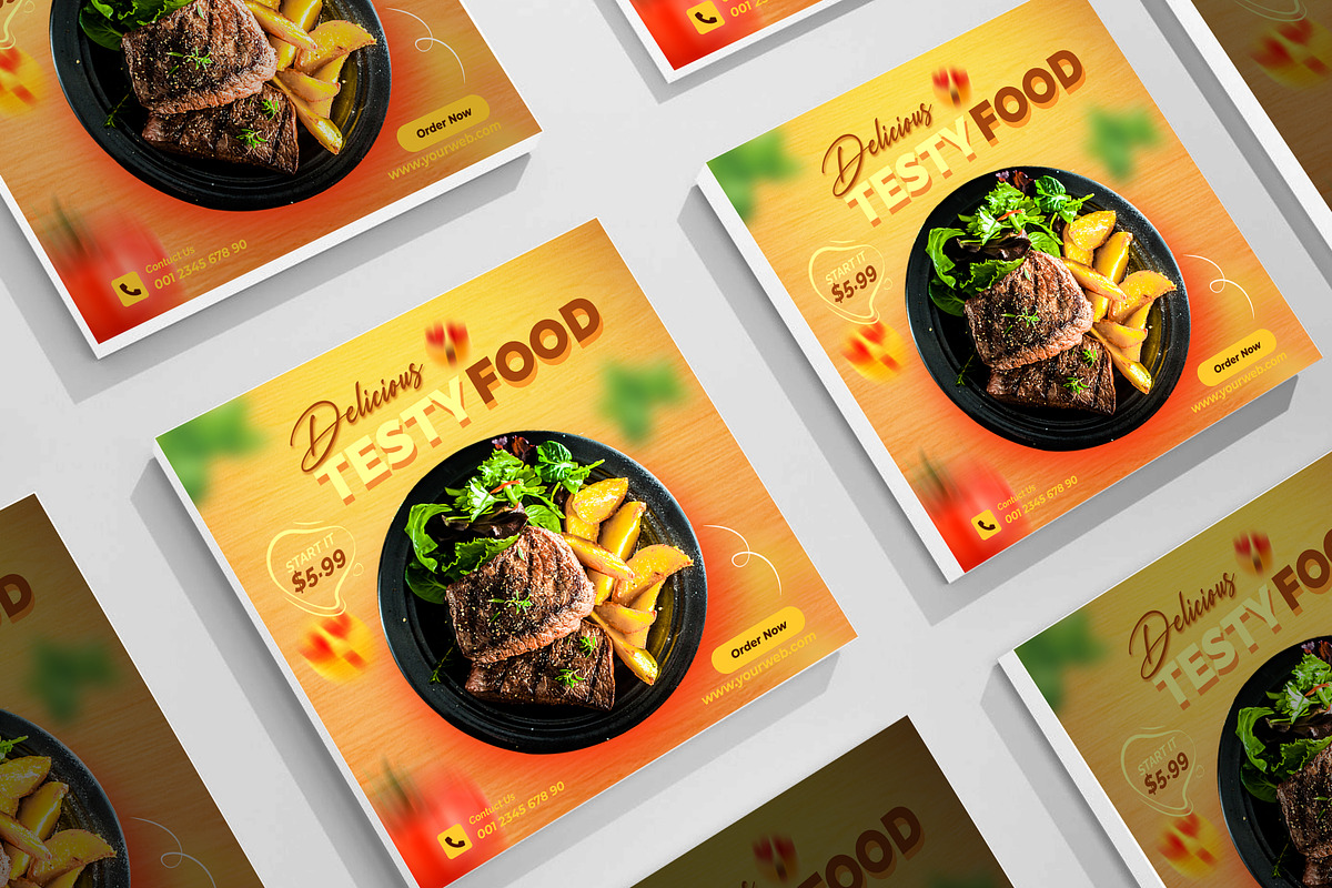 Food And Restaurant social template, a Social Media Template by mdmijanur0187 (Photo 1 of 2)