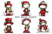 Funny Christmas Snowman Clipart, an Illustration by Craft Nest (Thumbnail 4 of 7)