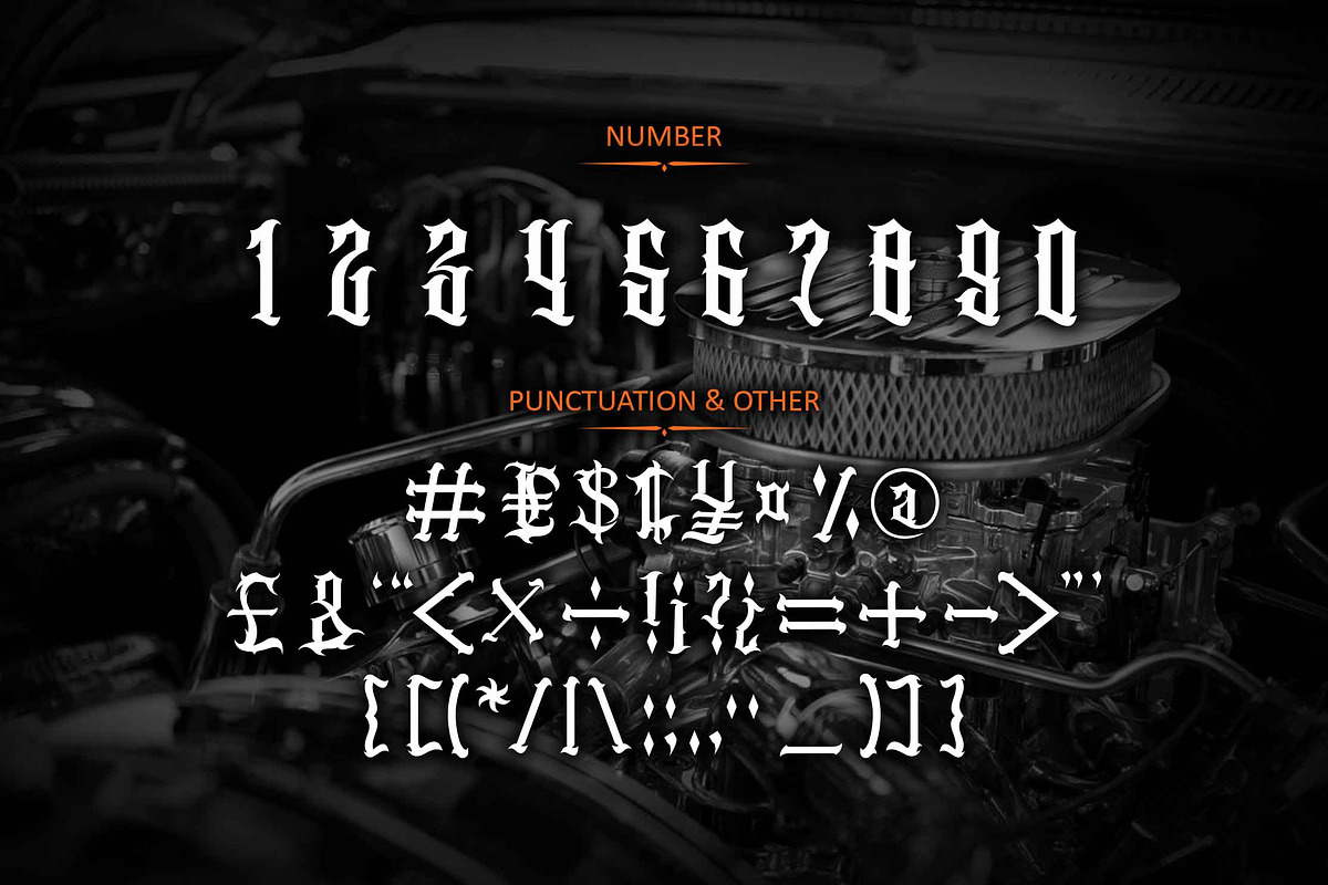 Cassandra - Blackletter Tattoo, a Blackletter Font by Brightone (Photo 3 of 8)