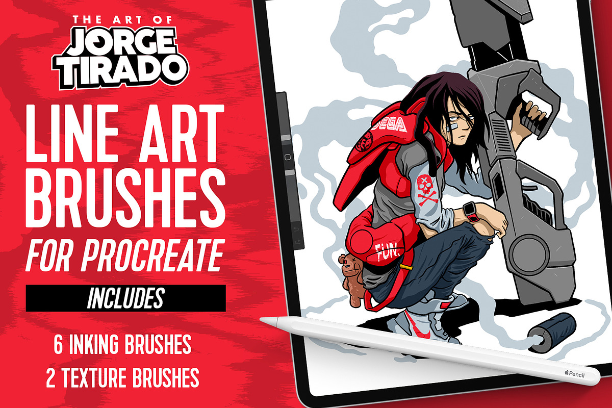 Line Art Brush Set for Procreate, a Brush Add-On by jorgetiradoart (Photo 1 of 5)