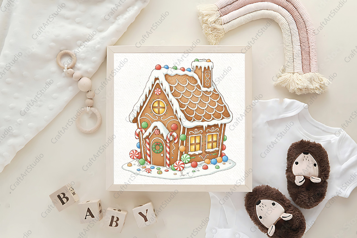 Whimsical Gingerbread House, an Illustration by CraftArtStudio (Photo 4 of 4)