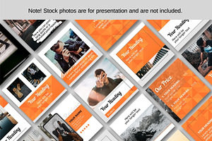 Orange CANVA Instagram Template Set