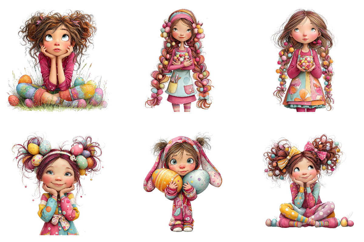 Easter Girl Clipart, an Illustration by CreationArt (Photo 4 of 7)