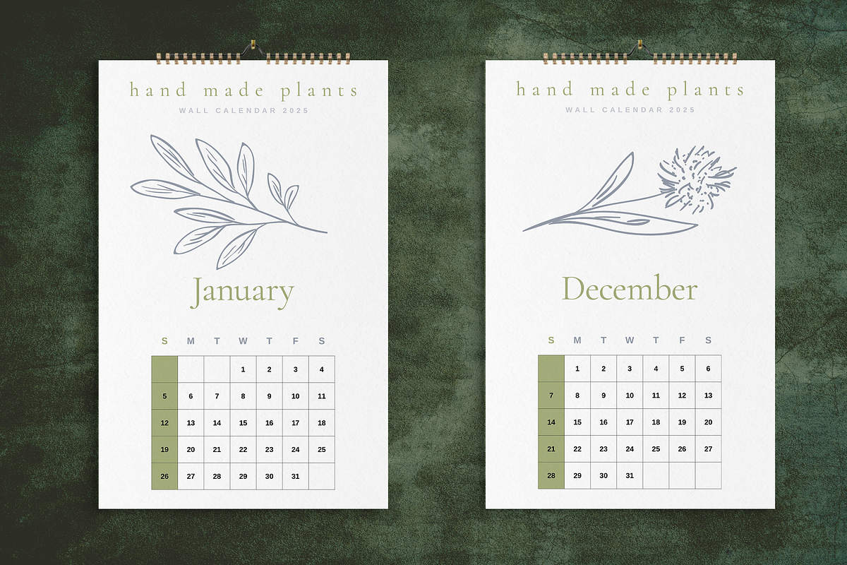 2025 Wall Calendar Handmade Flowers, a Stationery Template by Boris Cupac (Photo 1 of 5)