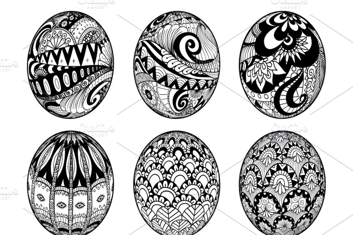 Happy Easter coloring page, an Object Graphic by Somjai King (Photo 7 of 16)