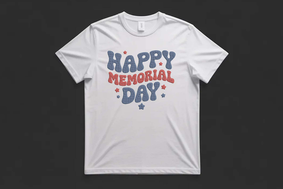 Happy Memorial Day Retro Embroidery, an Illustration by Purpose Ekbal (Photo 2 of 3)