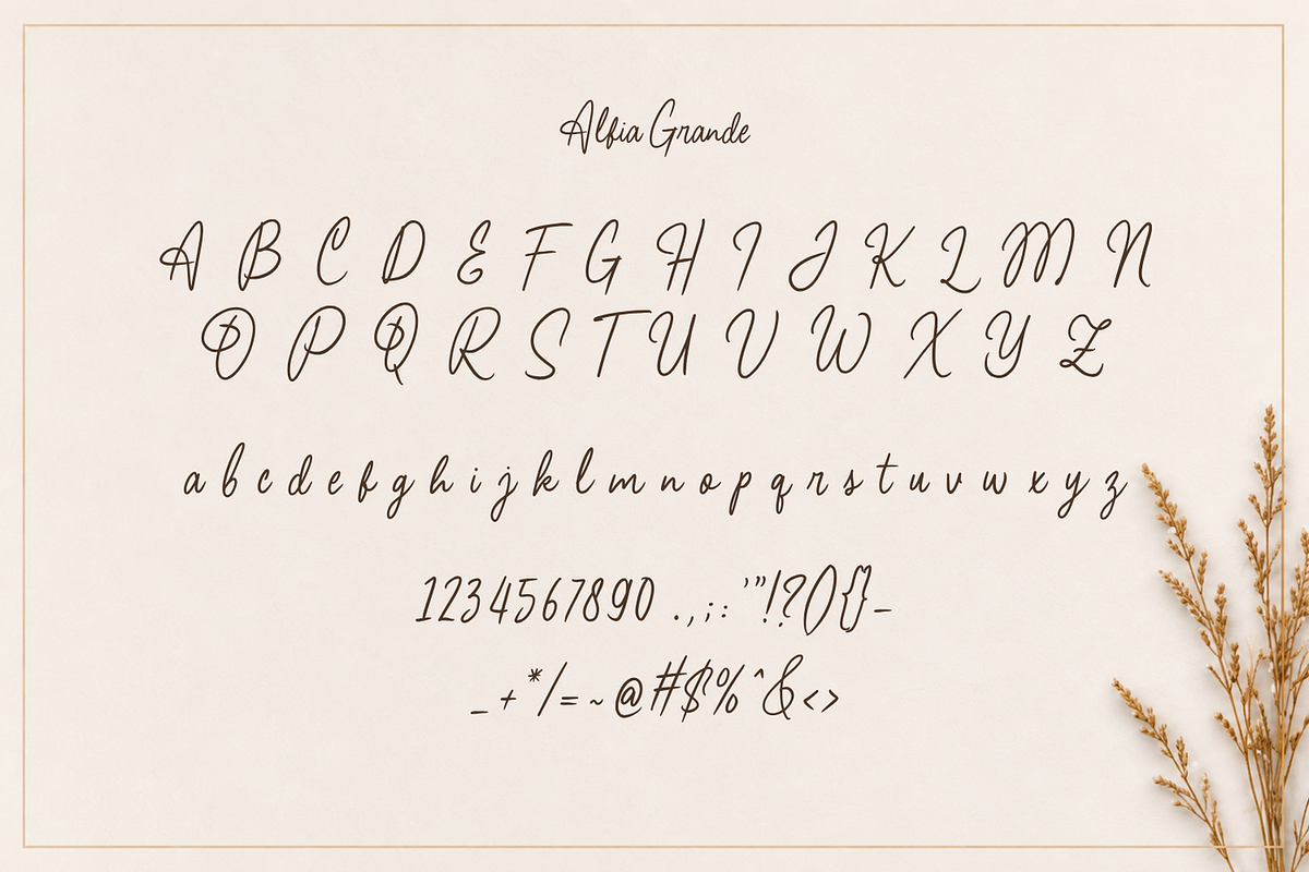 Alfia Grande - Font Duo Script Font, a Script Font by Bekhair Studio (Photo 12 of 13)