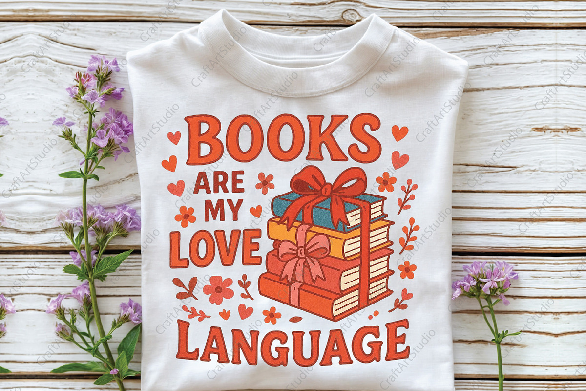 Books Are My Love Language PNG, an Illustration by CraftArtStudio (Photo 2 of 4)
