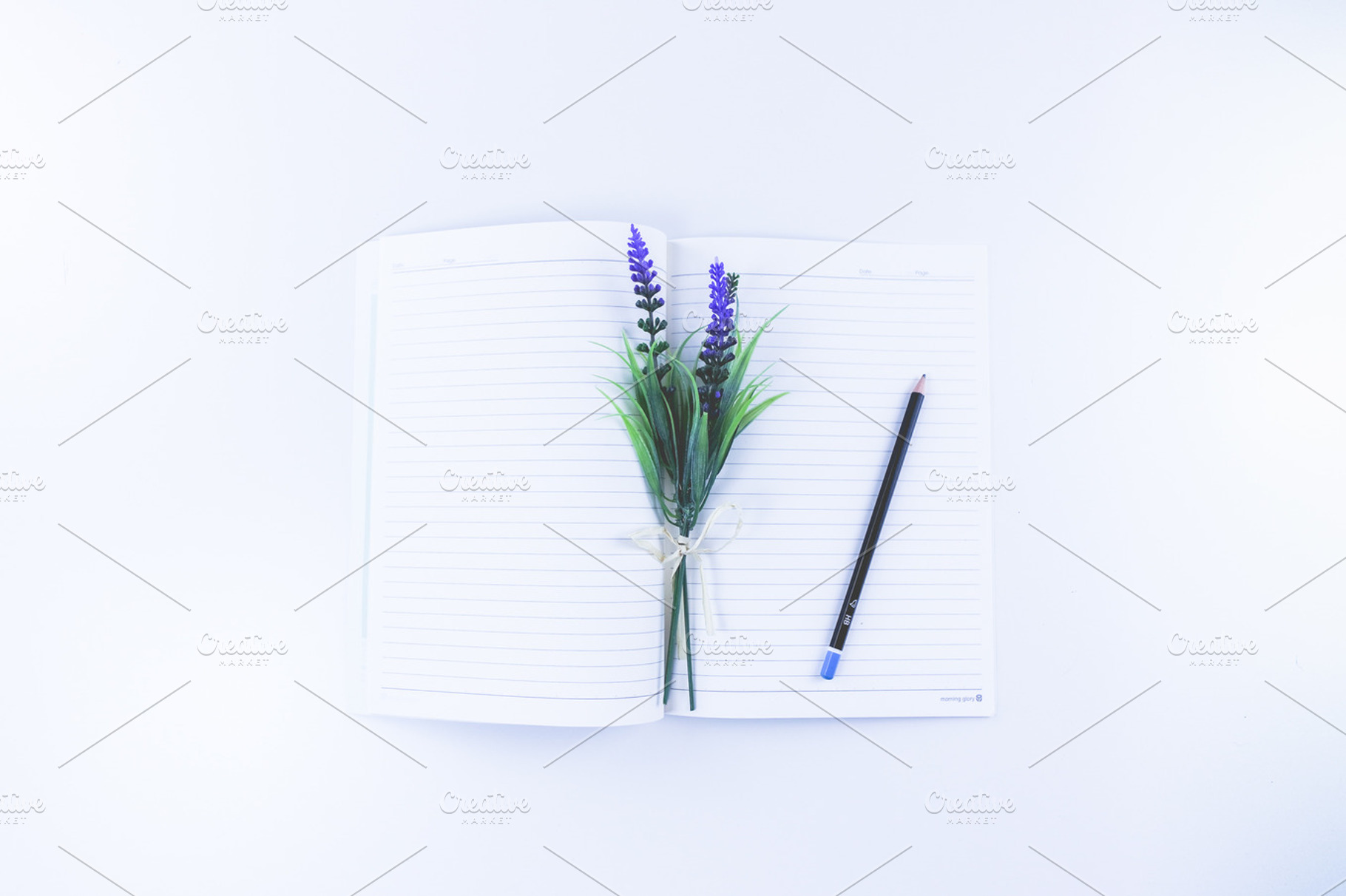 Hero Image.Feminine.Notebook flower., a Photo by very simple photos