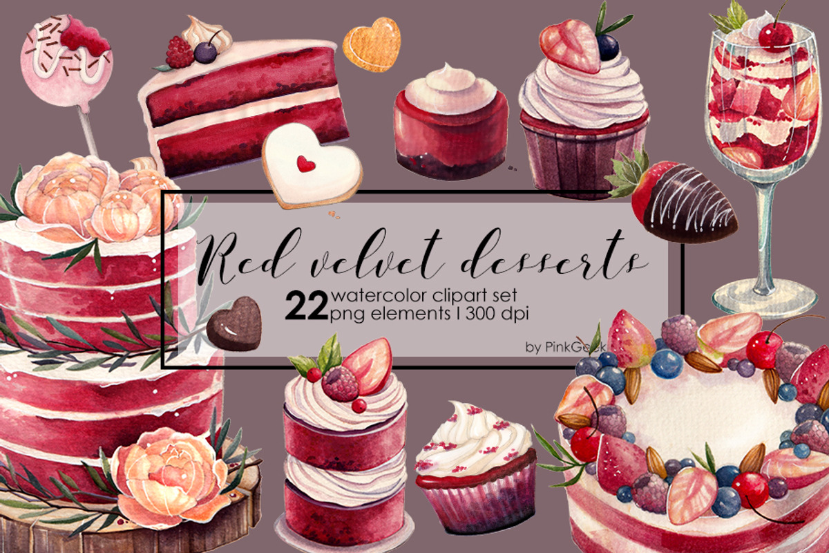 RED VELVET DESSERTS, a Graphic by AJDA ART (Photo 2 of 4)