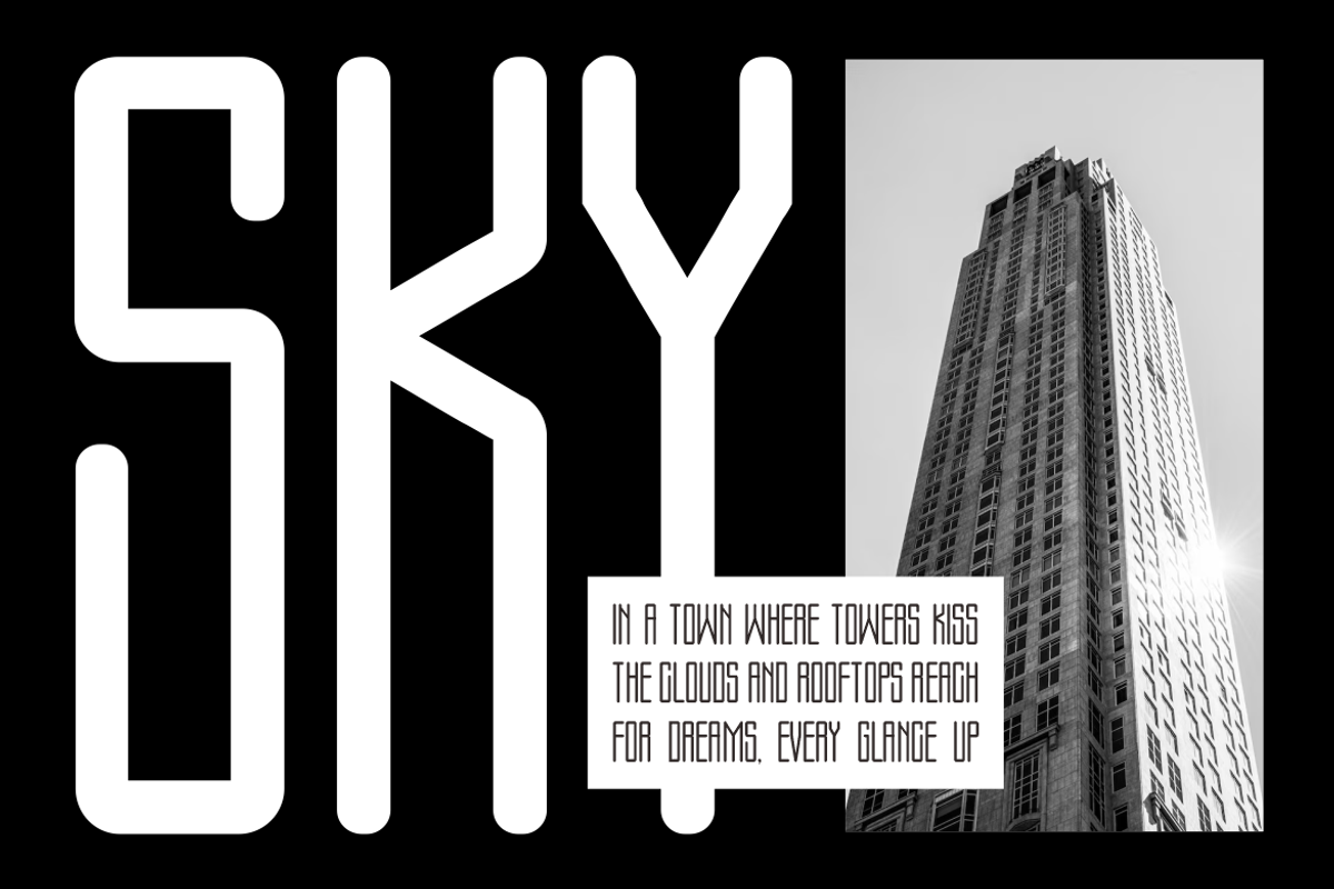 Skytown Condensed Rounded Sans Serif, a Font by PutraCetol Studio (Photo 2 of 5)