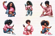 Watercolor Black Women Clip Art, an Illustration by CreationArt (Thumbnail 4 of 6)