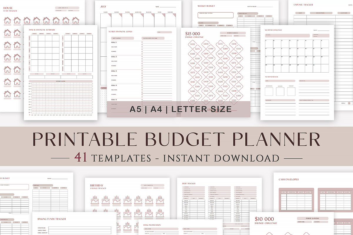 Budget Planner Printable, a Print Template by SofiaDesign16 (Photo 1 of 10)