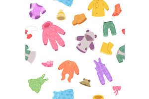 Baby clothes. seamless pattern of, an Object Illustration by Onyx