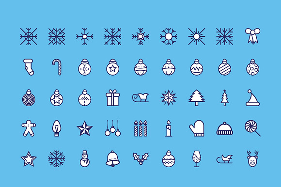 Christmas Icons Line Set preview 2