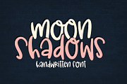 Moon Shadows Handwritten Font, a Sans Serif Font by Sabrina Schleiger Design (Thumbnail 1 of 4)