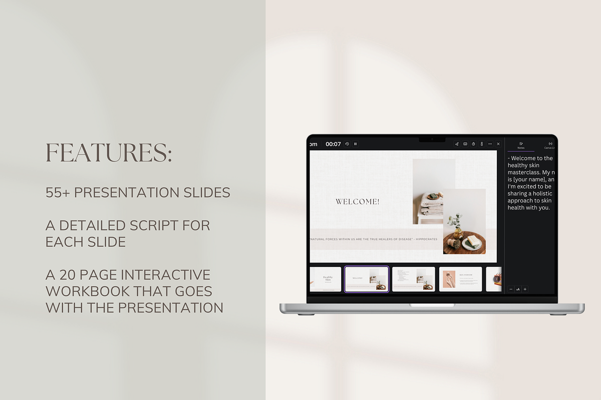 DFY Holistic Skin Webinar Canva, a Presentation Template by Naturopath Hub (Photo 3 of 9)