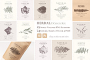 Herbal Design Kit: Vector & PSD, a Templates & Theme by Lumitar (Thumbnail 1 of 8)
