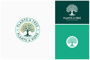 Oak Maple Elm Tree Root Label Logo, a Branding & Logo Template by Enola99d