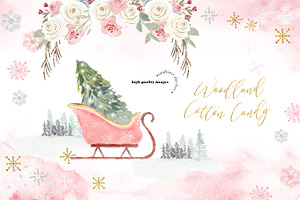 Winter Woodland Cotton Candy Clipart