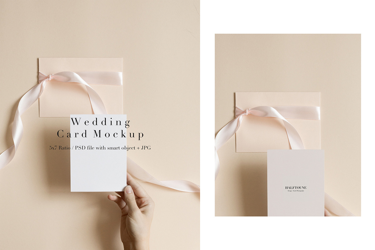 Styled Wedding Card Mockup 5x7 Ratio, a Graphic by HALFTOUNE (Photo 1 of 2)