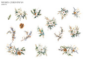 Watercolor Christmas Clipart Set, a Decorative Illustration by Patishop Art (Thumbnail 4 of 5)
