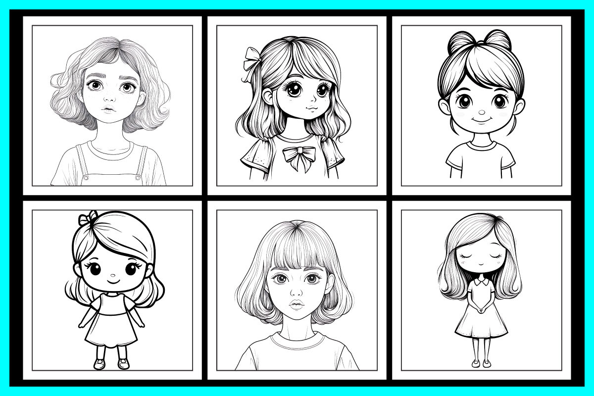 High Fashion Girl Coloring Pages, a Person Illustration by protabsorkar11 (Photo 5 of 6)