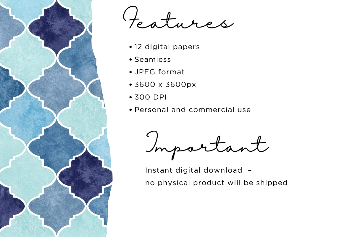 Moroccan Blue Gray Tiles, an Illustration by Mashimara (Photo 3 of 4)