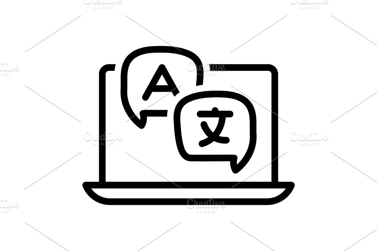 Translations language black icon, an Outline Icon by Creative priyanka