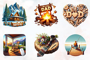 Rustic Father's Day Watercolor Png, an Illustration by RobertsArt (Thumbnail 7 of 8)