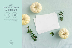 Fall Wedding Invitation Mockup