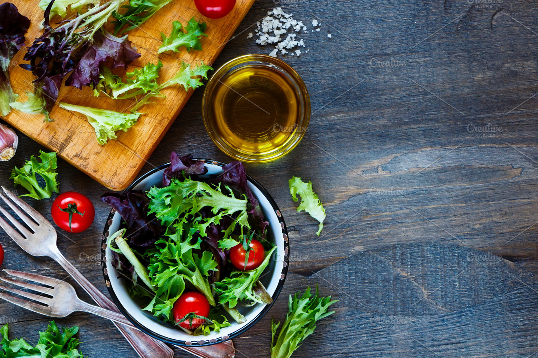 Healthy salad stock photo containing salad and top, a Food & Drink Photo by Yuliya Gontar