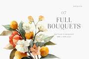 Watercolor Mandarin Clipart Set, a Decorative Illustration by ThaismotaCreativeCo (Thumbnail 5 of 13)