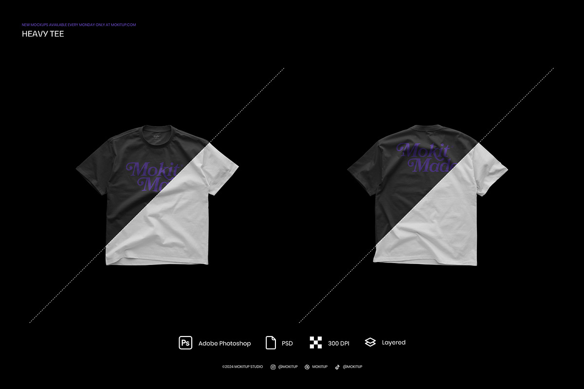 MOKITUP: Heavy Tee 001 Mockup, a Shirt Mockup by MOKITUP (Photo 2 of 4)