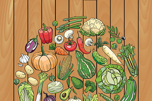 Eat veggies! Vector illustration