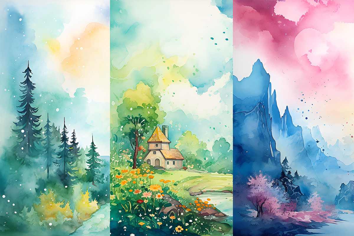 Watercolor Backgrounds 25 JPG 300dpi, a Background Graphic by MuzaArtStudio (Photo 5 of 5)
