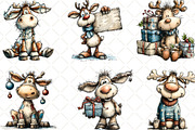 Quirky Reindeer Clipart, an Illustration by Black Bird Studio (Thumbnail 4 of 5)