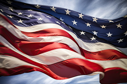 American flag waving in the wind aga, a Photo by Iftikhar Alam