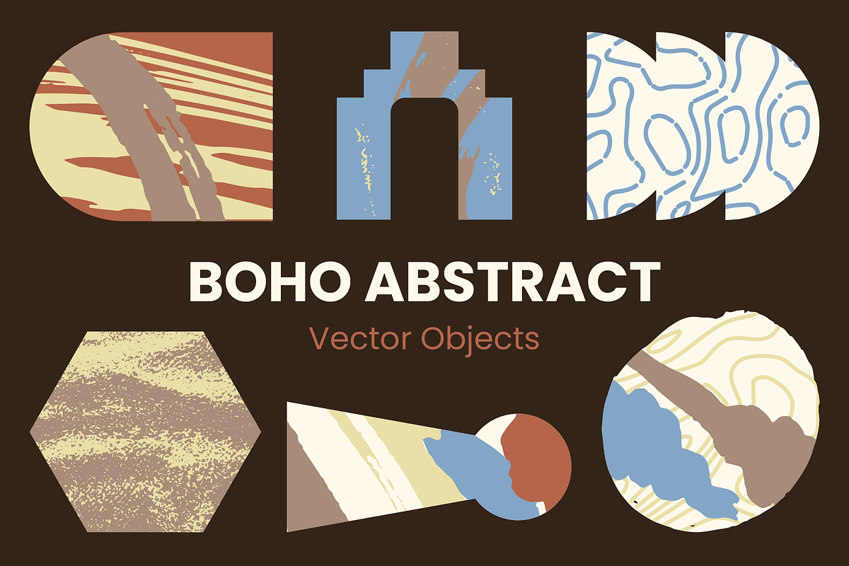 Boho Abstract Vector Objects, an Object Graphic by The Fake PNG (Photo 1 of 5)