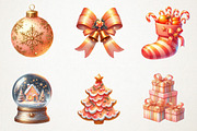 Peach Colored Christmas Clipart, an Illustration by RobertsArt (Thumbnail 2 of 7)