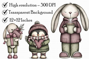 Whimsical Christmas Animals Clipart, an Illustration by Libby Wishes (Thumbnail 7 of 7)