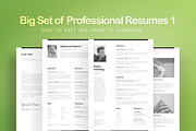 Big Set of Professional Resumes 1, a Resume Template by DEFNST (Thumbnail 1 of 14)