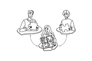 platform offshoring vector, a Person Illustration by pikepicture