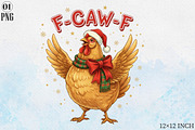 Quirky Santa Hat Chicken Illustratio, an Illustration by Libby Wishes (Thumbnail 1 of 6)