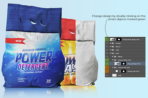 Washing Powder Bag Packaging Mockup