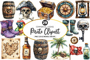 Watercolor Pirate Clipart Bundle, an Illustration by SinaCreation (Thumbnail 1 of 5)