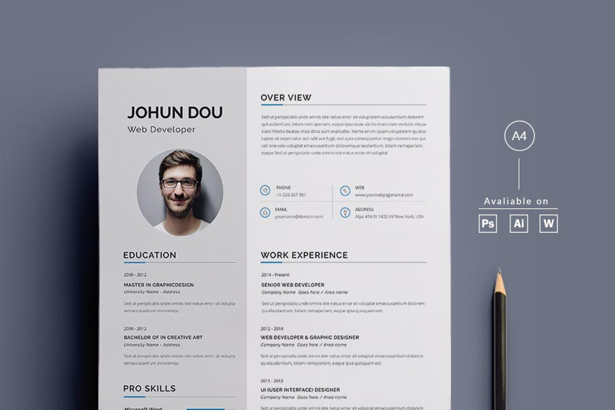 Elegant Resume / CV, a Resume Template by Pxl_graphic (Photo 1 of 6)