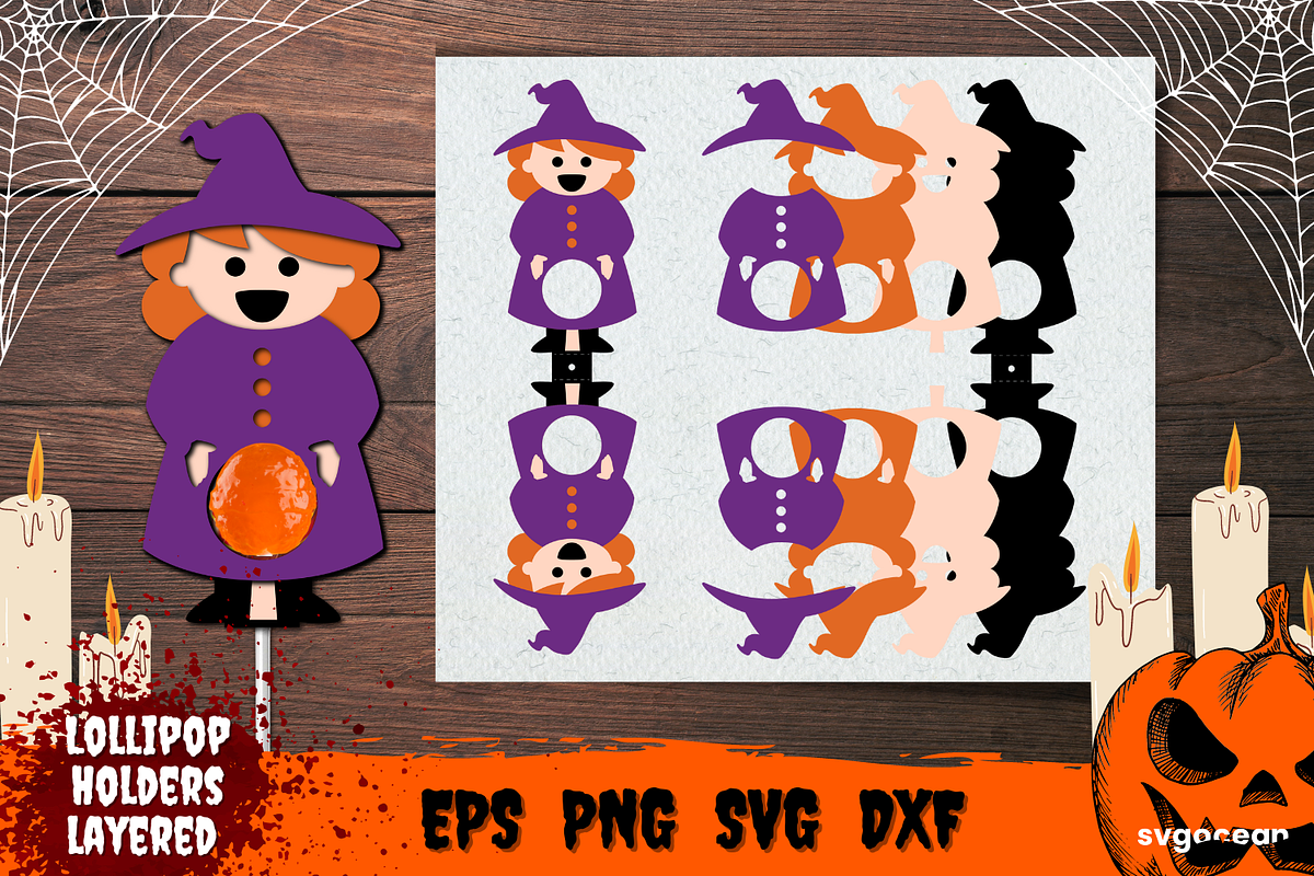 Halloween Lollipop Holders, an Illustration by svgocean (Photo 4 of 10)