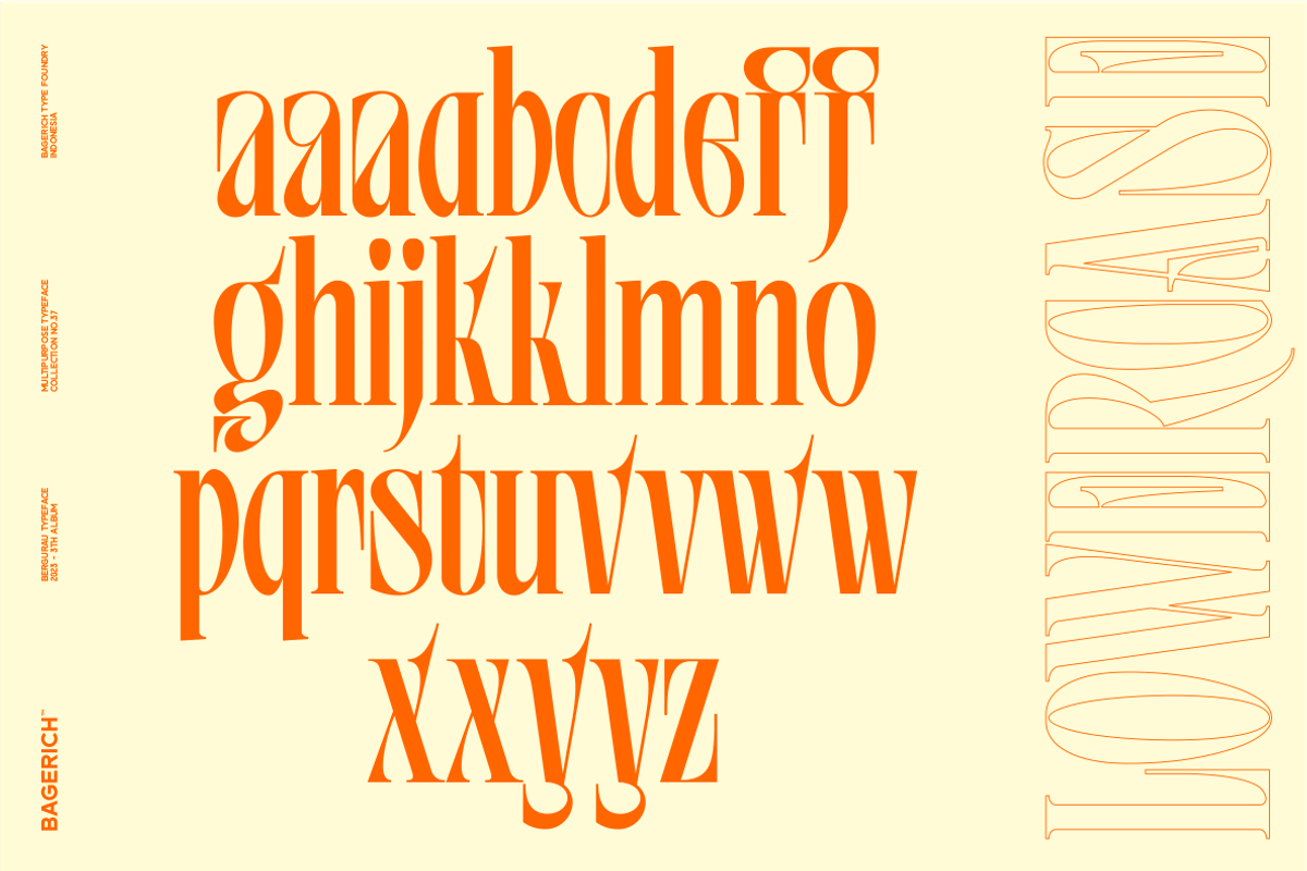 Bergurau Typeface, a Serif Font by Bagerich Type Foundry (Photo 7 of 7)